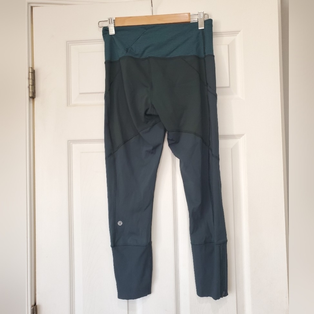 Lululemon Rebel Runner Crop Dark Fuel Forage Teal Size:6